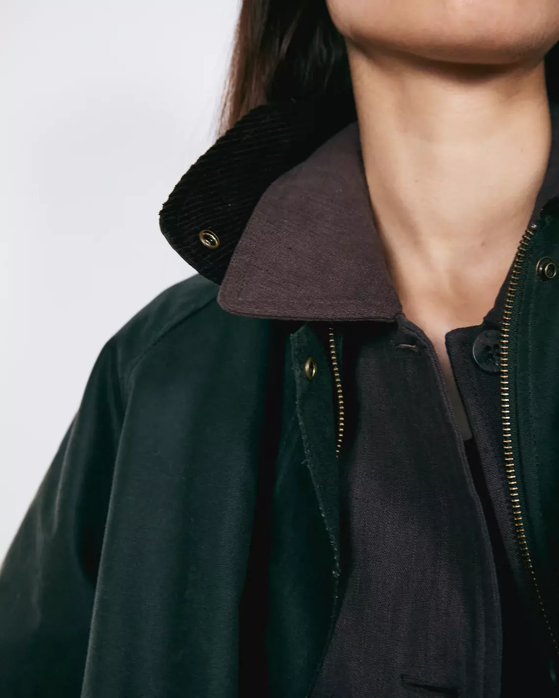 Brixtol Textiles Davonna Olive Damen Wachsjacke Wasserabweisend grün